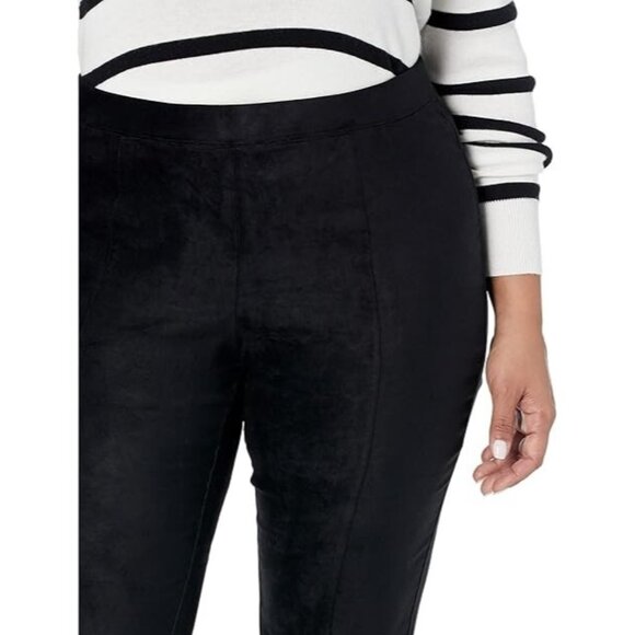 NYDJ Pull-On Ankle Slim Bootcut Faux Suede Pants Black ( 16W ) - Picture 4 of 4